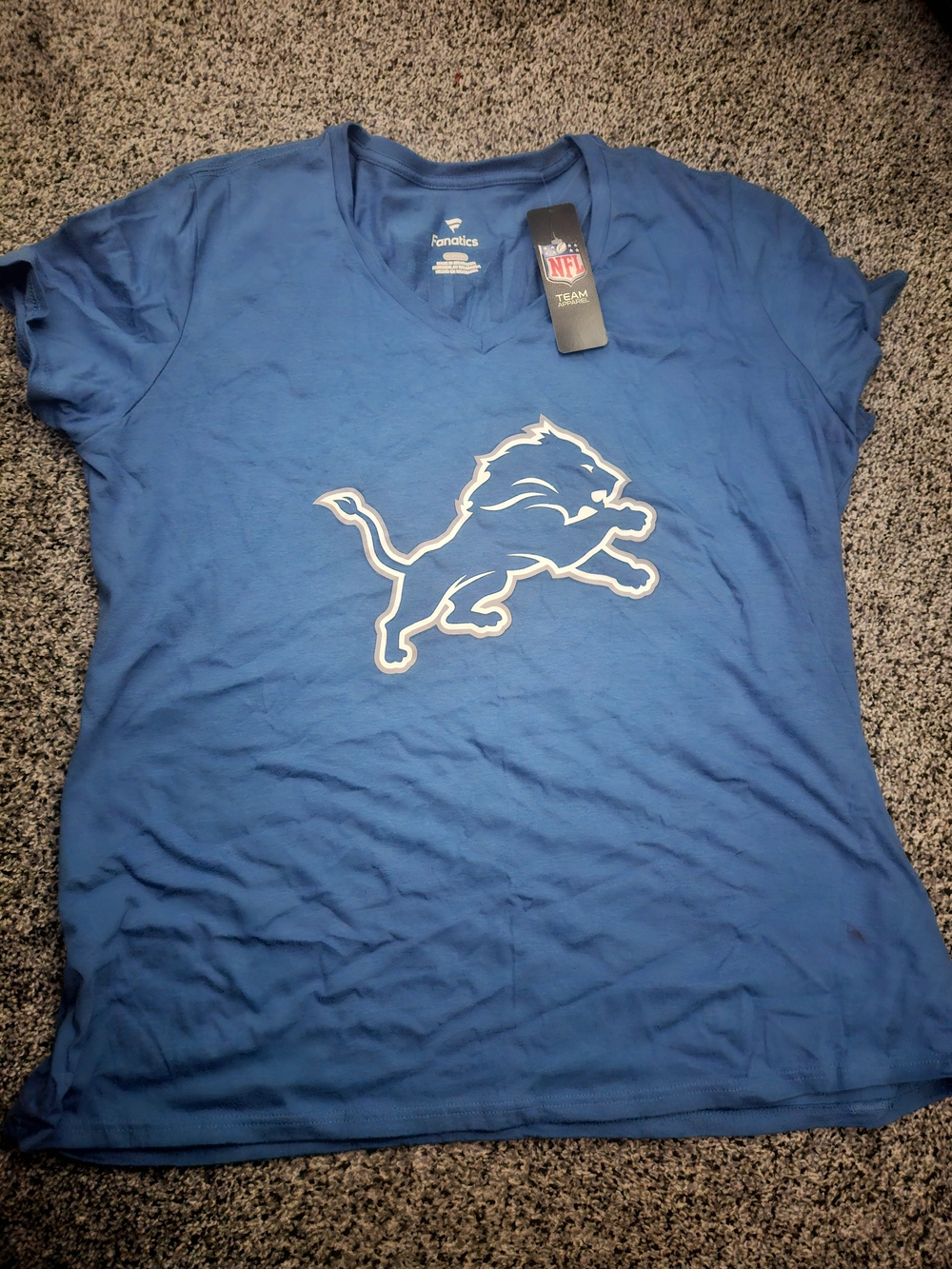 Fanatics Detroit Lions Blue V-Neck Tee